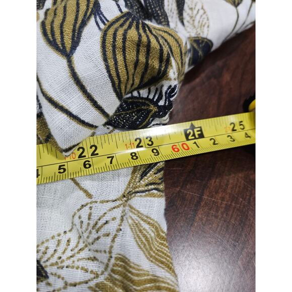 Tahari 100% Linen Green Floral Button Up Shirt Size 1X XL Blue Tan - Picture 4 of 5